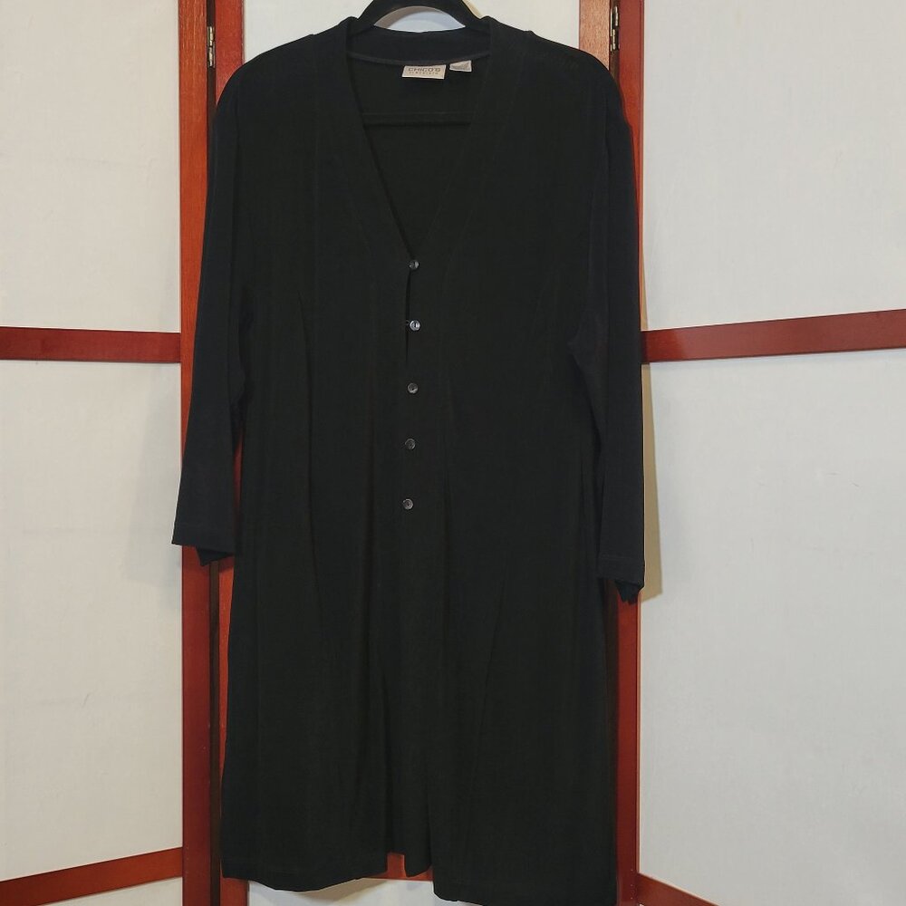 Chico's Long Button Down Cardigan - Size 3